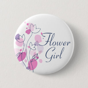 Badge Rond 5 Cm Les confettis fleurissent la goupille/bouton bleus