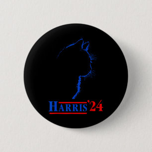 Badge Rond 5 Cm Les Dames Pour Kamala Drôle Chat 2024 Président Ka