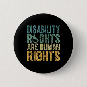 Badge Rond 5 Cm Les Droits Des Handicapés Sont Des Droits De La Pe