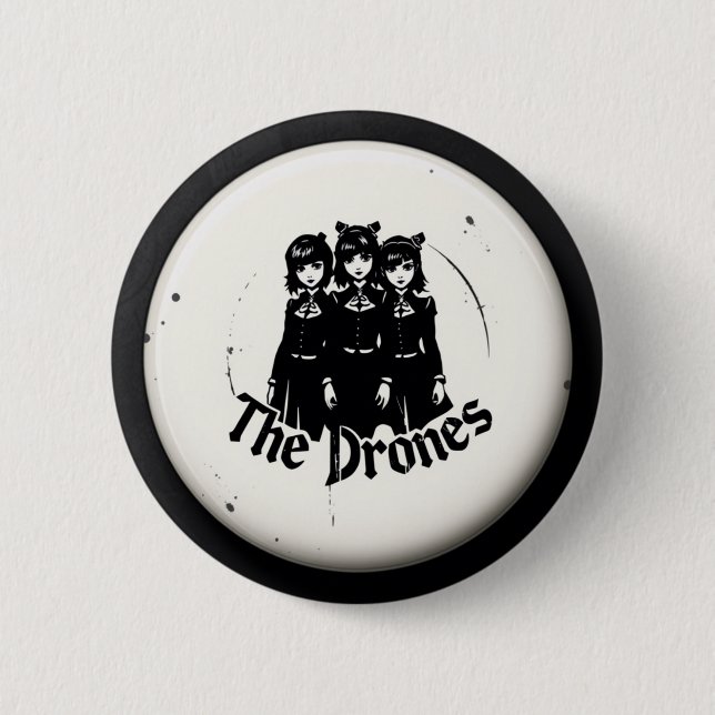 BADGE ROND 5 CM LES DRONES (Devant)