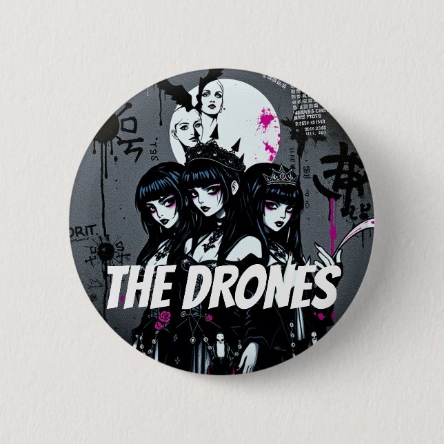 Badge Rond 5 Cm LES DRONES Sombres (Devant)