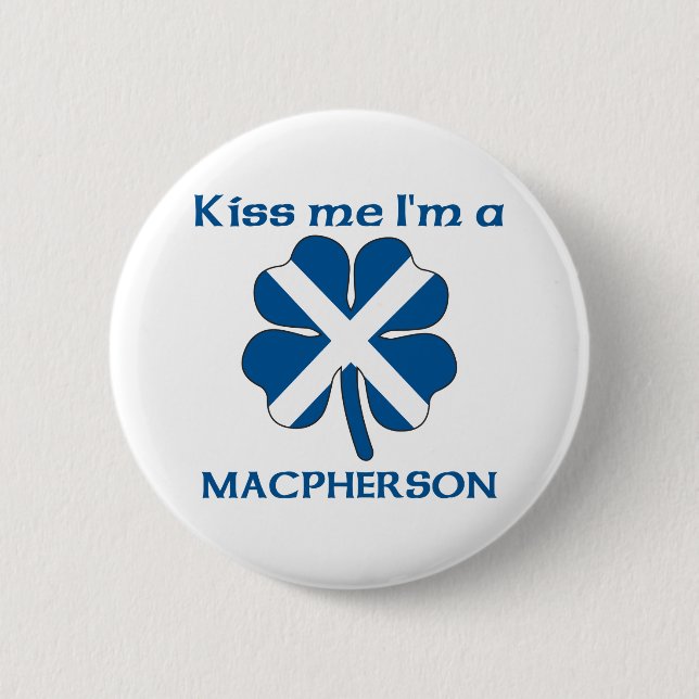 Badge Rond 5 Cm Les écossais personnalisés m'embrassent que je (Devant)
