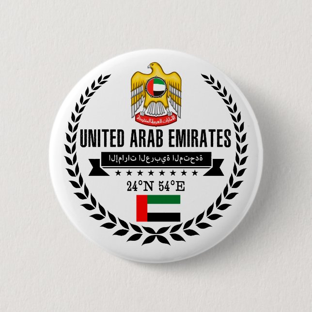Badge Rond 5 Cm Les Emirats Arabes Unis (Devant)