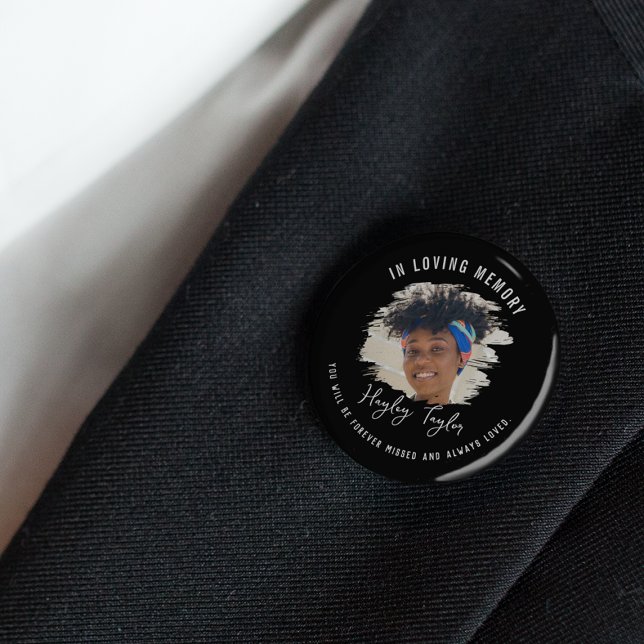 Badge Rond 5 Cm Les enfants aiment la mémoire | Brossé effet photo (Créateur téléchargé)