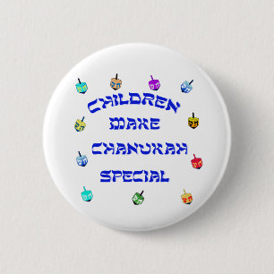 Badge Rond 5 Cm Les enfants font le bouton de Special de Chanukah