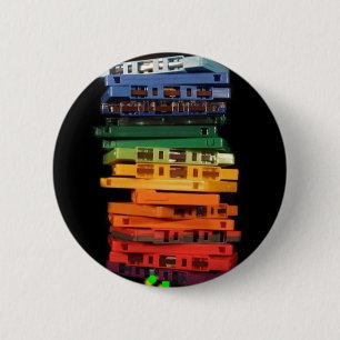 Badge Rond 5 Cm Les enregistreurs à cassettes colorés par