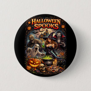 Badge Rond 5 Cm Les épouvantails d'Halloween