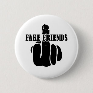 Badge Rond 5 Cm Les faux amis de Middle Finger