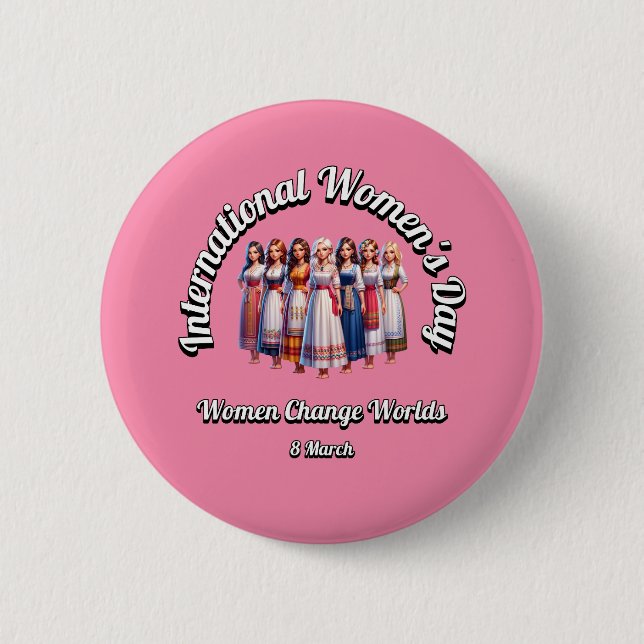 Badge Rond 5 Cm Les Femmes Changent Le Monde. Journée internationa (Devant)
