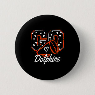 Badge Rond 5 Cm Les femmes vont encourager les dauphins Nom Sporti