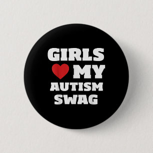 Badge Rond 5 Cm Les Filles Aiment Mon Autisme Swag Funny Autistic 