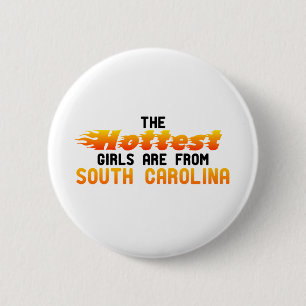 Badge Rond 5 Cm Les filles les plus chaudes sont de Caroline du Su