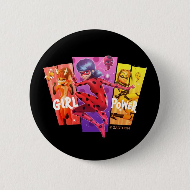 Badge Rond 5 Cm Les filles miraculeuses | Power fille (Devant)
