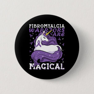 Badge Rond 5 Cm Les Guerriers Fibromyalgia Sont Magiques Unicorne 