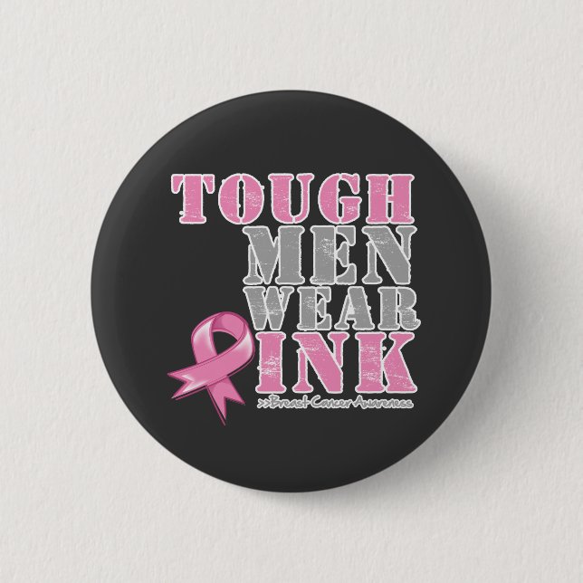 Badge Rond 5 Cm Les hommes durs portent le rose (Devant)