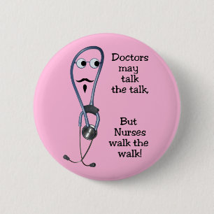 Badge Rond 5 Cm Les Infirmières Marchent Le Bouton Marcher