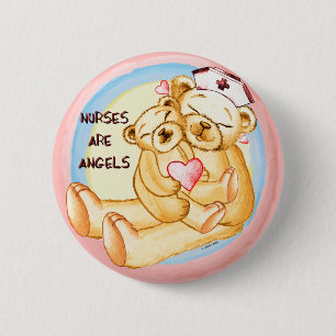 Badge Rond 5 Cm Les infirmières sont des anges