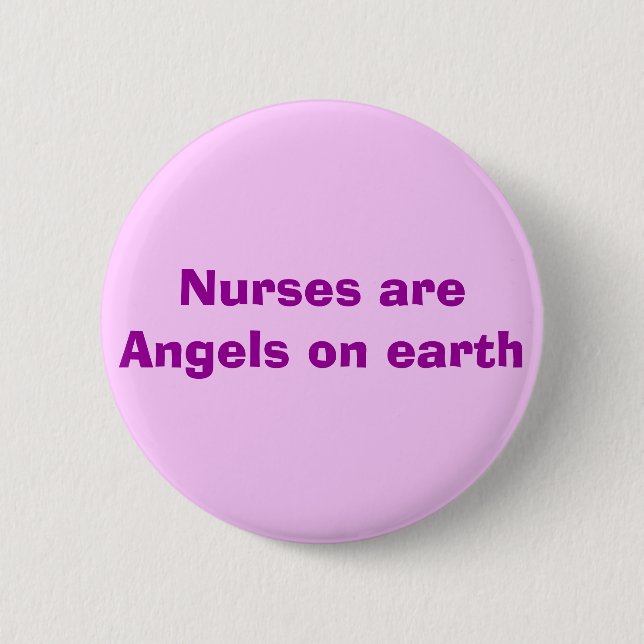 Badge Rond 5 Cm Les infirmières sont des anges sur terre (Devant)