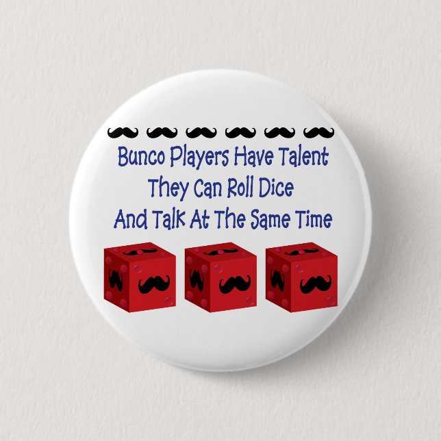 Badge Rond 5 Cm Les joueurs de Bunco ont la version de moustache (Devant)
