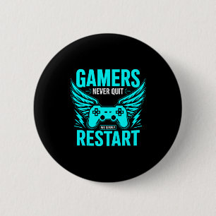 Badge Rond 5 Cm Les joueurs vintage n'abandonnent jamais - Nous re