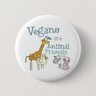 Badge Rond 5 Cm Les légumes sont amis des animaux