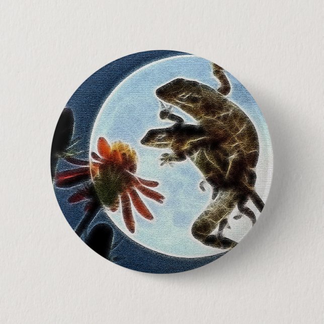 Badge Rond 5 Cm Les lézards sont devenus sauvages (Devant)