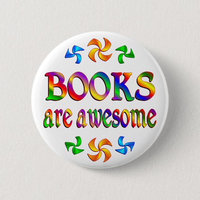 Badge Rond 5 Cm Les livres sont impressionnants (Devant)