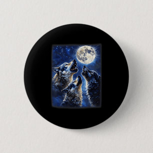 Badge Rond 5 Cm Les Loups De La Faune Aiment Le Loup Qui Hurle Sur