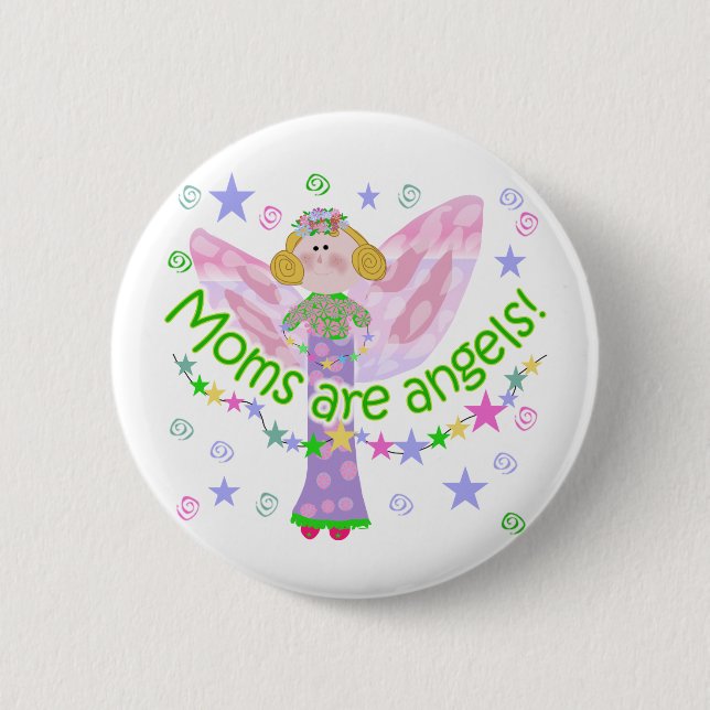 Badge Rond 5 Cm Les mamans sont des anges (Devant)