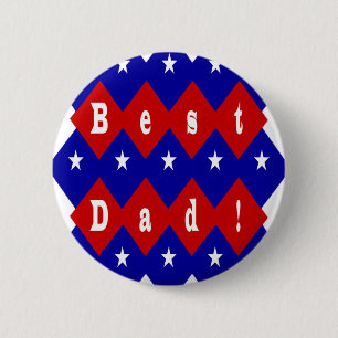 Badge Rond 5 Cm Les Meilleurs Papa Stars et Diamonds