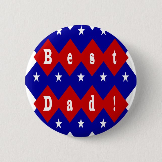 Badge Rond 5 Cm Les Meilleurs Papa Stars et Diamonds (Devant)