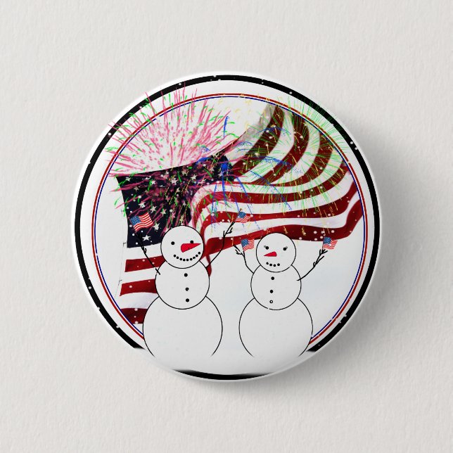 Badge Rond 5 Cm Les neigeurs célèbrent l'indépendance (Devant)