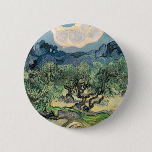 Badge Rond 5 Cm Les oliviers, Vincent van Gogh