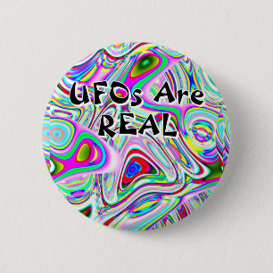 Badge Rond 5 Cm Les OVNI sont RÉELS (vous pouvez modifier les mots