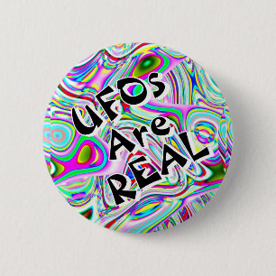 Badge Rond 5 Cm Les OVNIs sont RÉELS (vous pouvez changer les mots