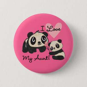 Badge Rond 5 Cm Les pandas I aiment ma tante