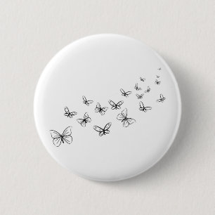 Badge Rond 5 Cm Les papillons dansent à travers la page