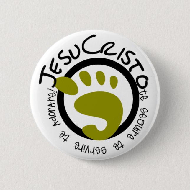 Badge Rond 5 Cm Les pas Jesus (Devant)