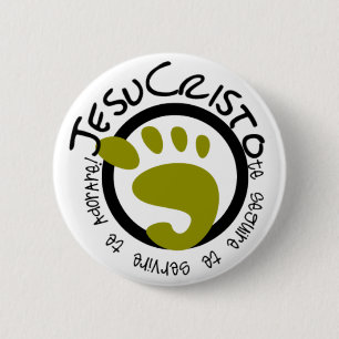 Badge Rond 5 Cm Les pas Jesus