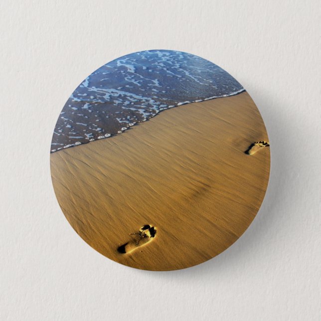 Badge Rond 5 Cm Les pieds dans la plage (Devant)