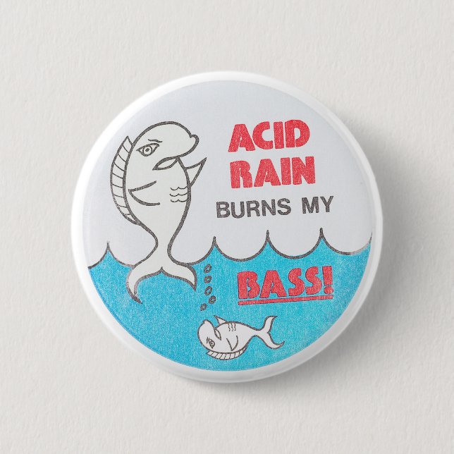 Badge Rond 5 Cm Les pluies acides brûlent mon EnvironmentaButton (Devant)