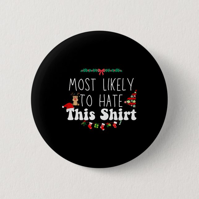 Badge Rond 5 Cm Les Plus Susceptibles De Hainer Ce Xmas Correspond (Devant)