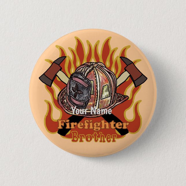 Badge Rond 5 Cm Les pompiers sont frères (Devant)