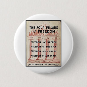 Badge Rond 5 Cm Les quatre piliers de la liberté