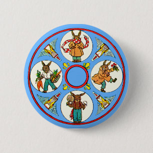 Badge Rond 5 Cm les quatre saisons d’un lapin