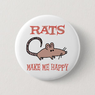 Badge Rond 5 Cm Les rats me rendent heureux