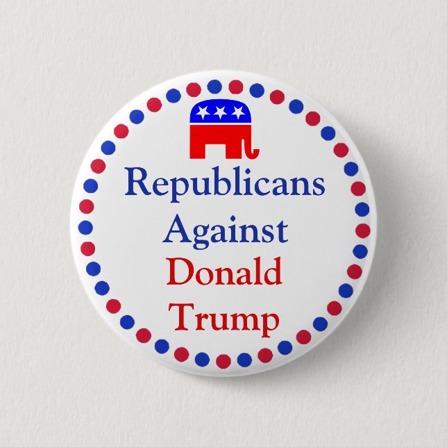 Badge Rond 5 Cm Les républicains contre Donald Trump Button (Devant)