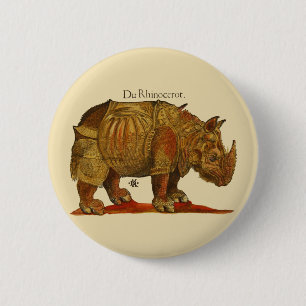 Badge Rond 5 Cm Les rhinocéros de Durer