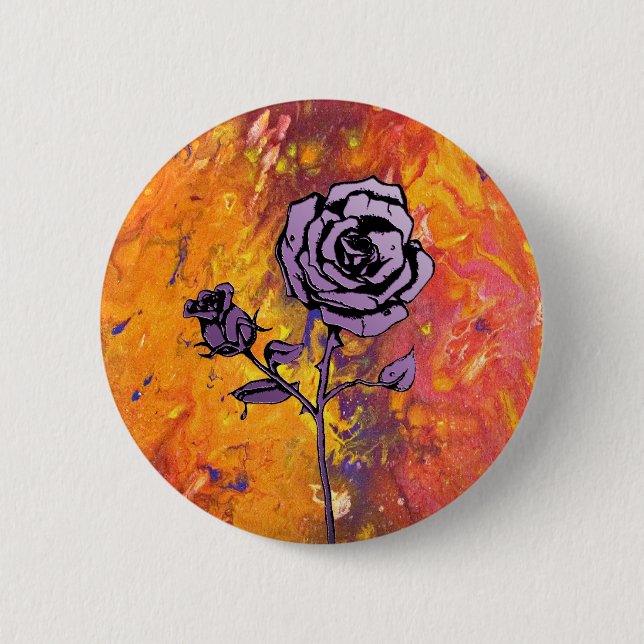 Badge Rond 5 Cm Les roses sont pourpres (Devant)