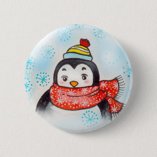 Badge Rond 5 Cm Les salutations de Pengu